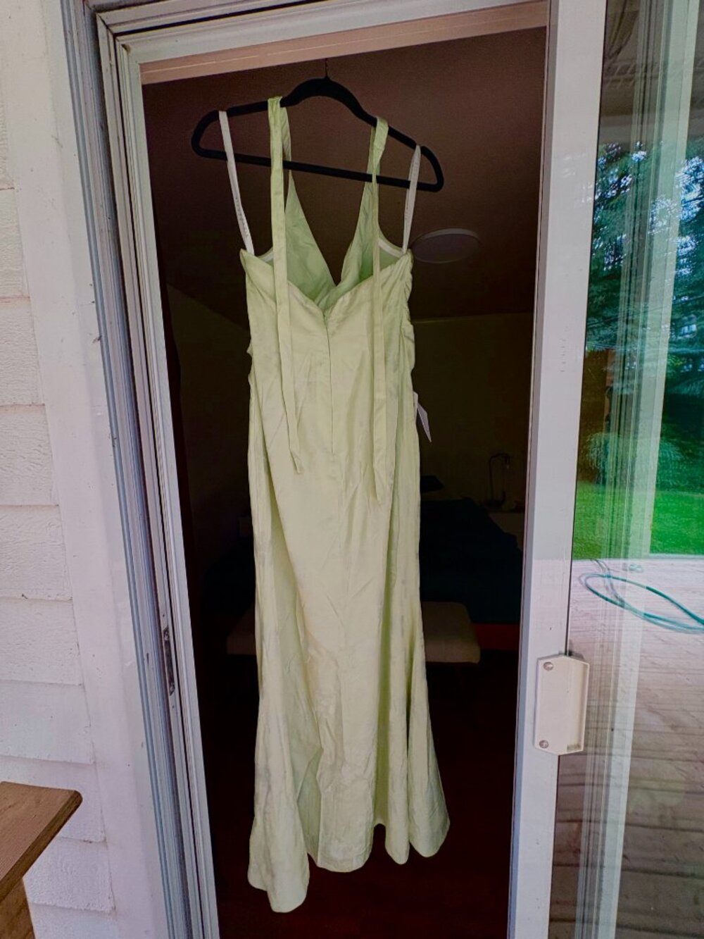 Light Green Halter Maxi Dress - Picture 4 of 5